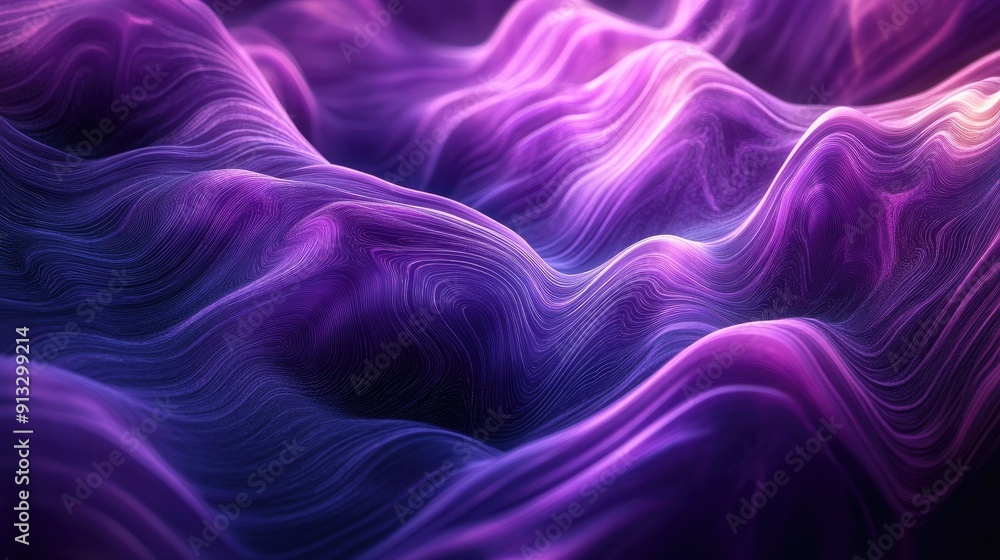 Poster ultraviolet glowing waves forming abstract shapes, perfect for 3d texture mapping and banner backgro