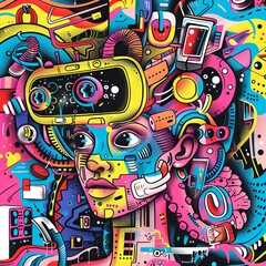 sticker 3d illustration colorful abstract sticker vector