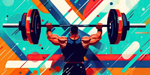 Artistic Representation of a Strong Weightlifter