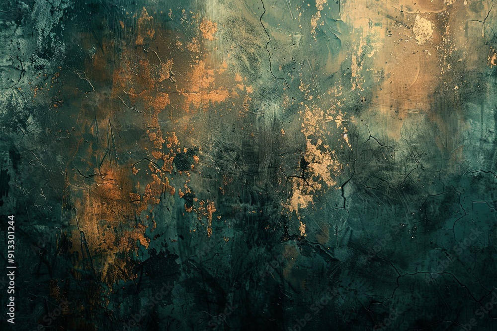 Poster textured surface with a blend of earthy tones, showcasing intricate patterns and aged effects. gener