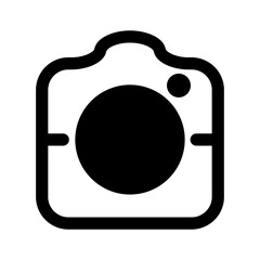 Camera lens icon in filled line style