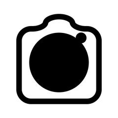 Camera lens icon in filled line style