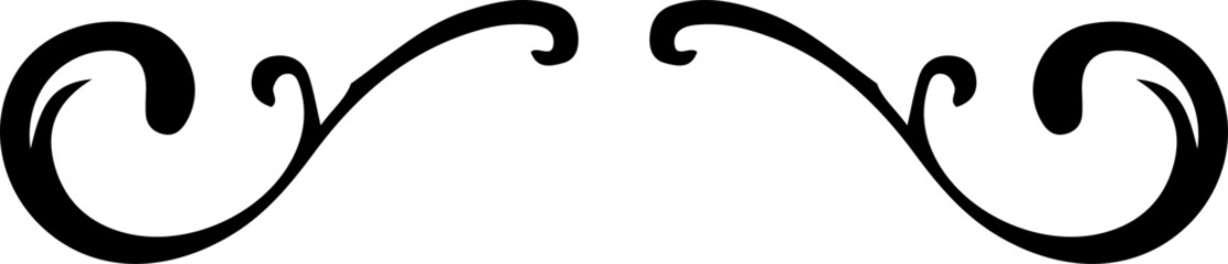 Fototapeta premium Line flourish embellishment clip art design on plain white transparent isolated background for card, shirt, hoodie, sweatshirt, apparel, tag, mug, icon, poster or badge