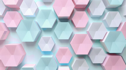 Geometric pattern with hexagons in pastel shades