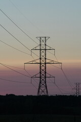 Fototapeta premium Dusk Time Power lines 