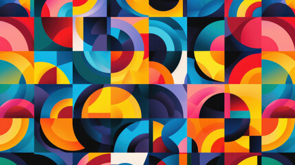 Geometric shapes pattern with vibrant colors