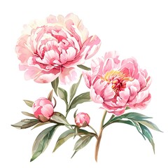 Fototapeta premium flower peony floral vector illustration garden bloom bunch