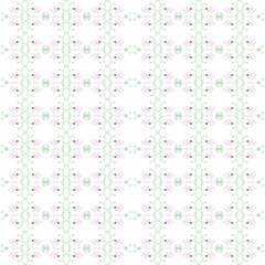 Seamless pattern, handmade pattern, imitation of vines, green, pink, on white background.