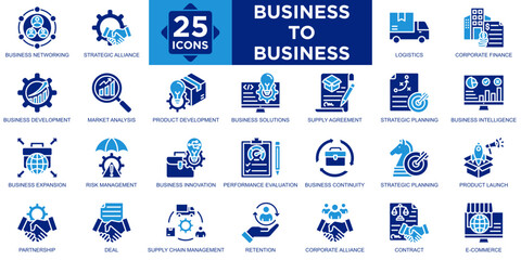 business to business, office, business, meeting, team, teamwork icon set. Outline icons collection. Simple vector illustration	