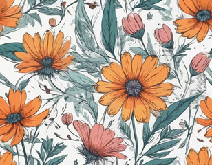 Wild Flower Hand Drawn Detailed Illustration