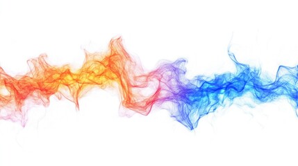 Abstract Smoke Waves of Orange and Blue