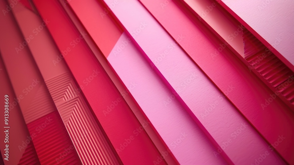 Poster Close up of a vibrant red and pink wall with intricate patterns