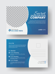 Double sided postcard, marketing agency postcard design, business agency flyer design, postcard flyer vector Template.

