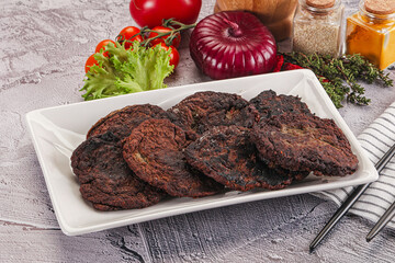 Liver pancakes in the bowl