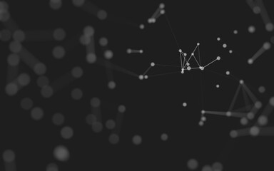 Fototapeta premium Abstract background. Molecules technology with polygonal shapes, connecting dots and lines. Connection structure. Big data visualization.
