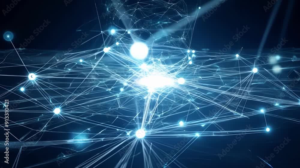 Poster dynamic lines and points create an engaging depiction of connectivity and interaction in the realm o