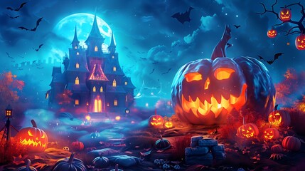 hallowen background with pumpkin