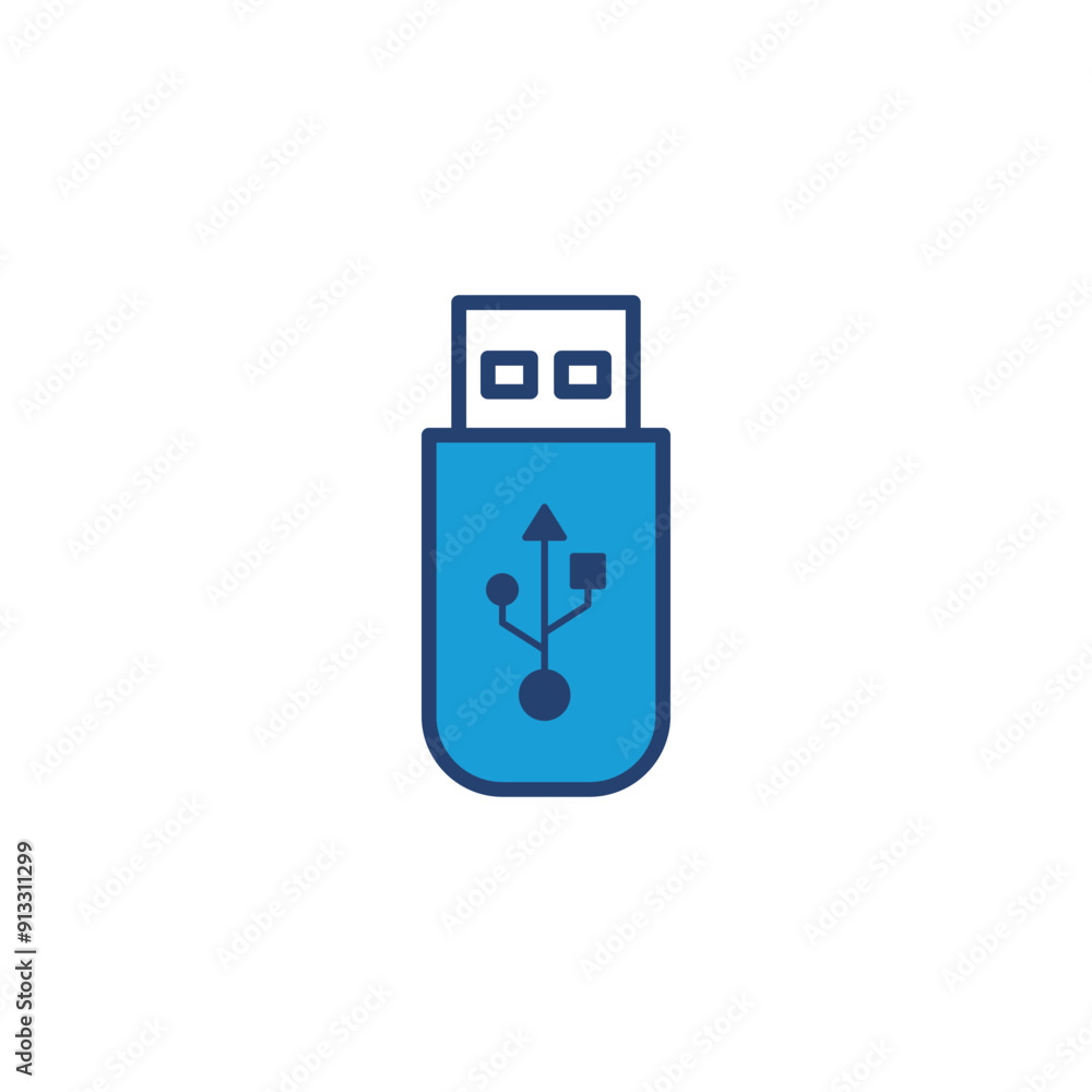 Poster usb icon vector. flash disk icon vector