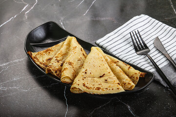 Sweet homemade pancake for breakfast