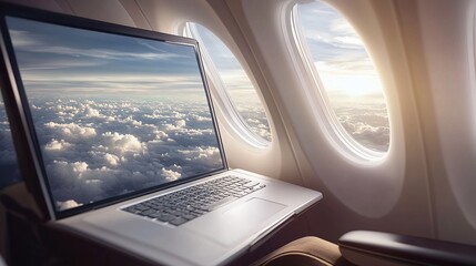 Fototapeta premium In-Flight Wi-Fi Solutions: Offer high-speed internet solutions for airlines.