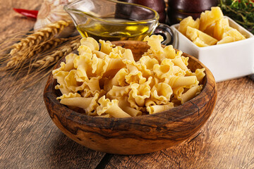 Raw dry Italian pasta - campanelle