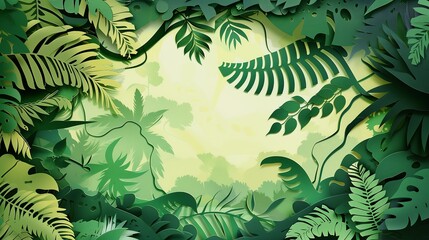 Forest Landscape Paper Cut Out Style