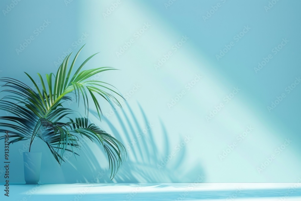 Poster a small potted plant sits on a white table, ready for display or use