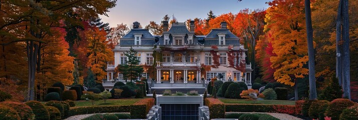 Fototapeta premium mansion in the autumn