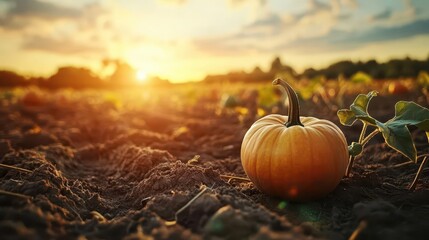 Pumpkin field, vibrant colors, joyful scenes, dynamic action, inviting