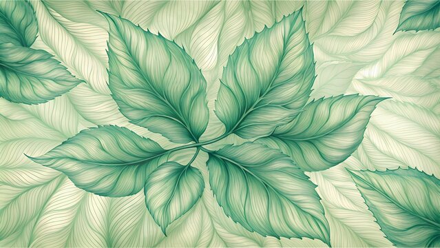 Delicate green lines resembling the intricate patterns of leaf veins, spreading out organically on a soft. Perfect for a calming and natural aesthetic.