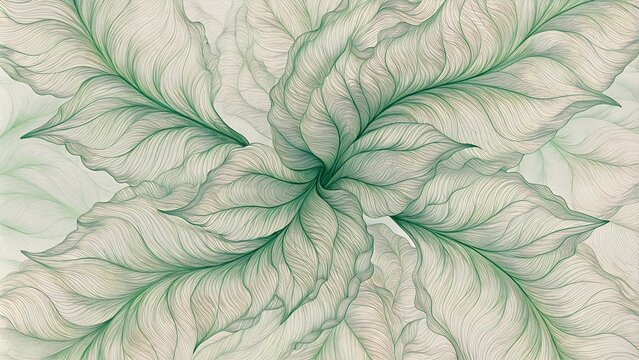 Delicate green lines resembling the intricate patterns of leaf veins, spreading out organically on a soft. Perfect for a calming and natural aesthetic.