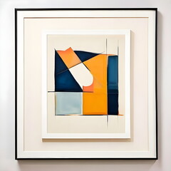 framed painting with abstract geometric shape