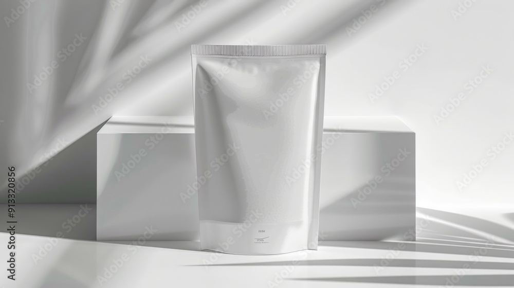 Poster A tube of toothpaste placed on a table with a simple and clean design