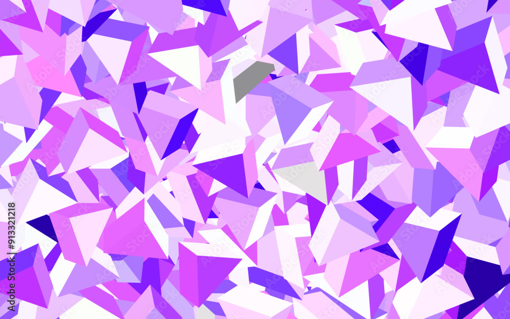 Poster light purple vector backdrop with lines, triangles.