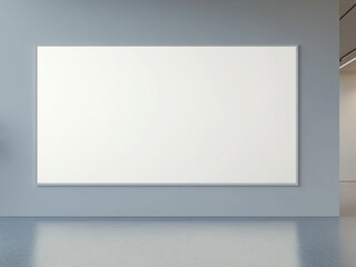 blank white screen neon box on the wall. mockup