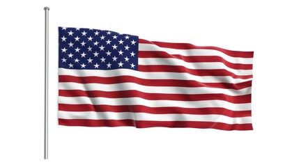 Obraz premium A fluttering American flag in a windy scene, perfect for patriotic events or displays