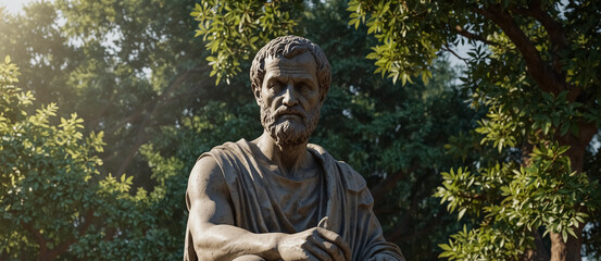 Statue of the ancient Greek philosopher Aristotales.