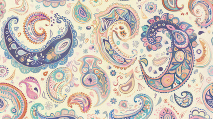 Paisley pattern with pastel colors