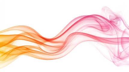 Abstract Smoke Art:  Red and Yellow Swirls in a White Background