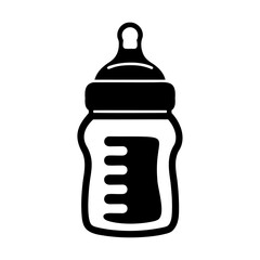 Baby feeding bottle icon and vector illustration