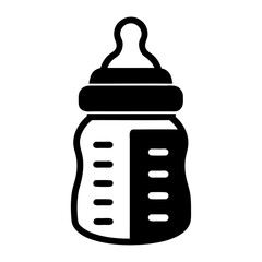 Baby feeding bottle icon and vector illustration