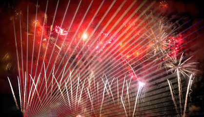 Feuerwerk und Lasershow