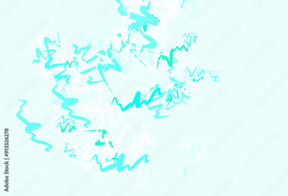 Poster light green vector layout with bent lines.