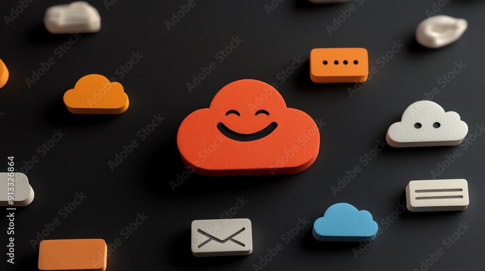 Aufkleber person feeling relieved while accessing customer support via cloudbased systems, symbolizing custome