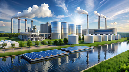 "Maximize Efficiency: Industrial Buildings and Solar Panels for Sustainable Renewable Energy Solutions" generative ai