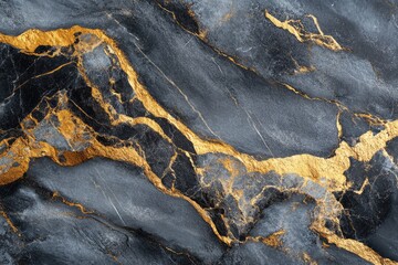 Black marble with gold veins. Perfect for creating elegant and luxurious designs.