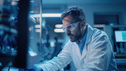 Fototapeta premium Professional businessman ensuring quality control certification and assurance for automated processes