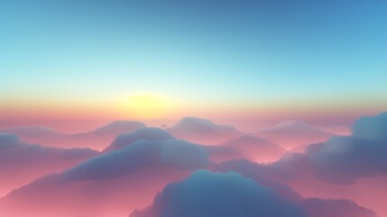 Obraz premium Sunrise Above the Clouds: A breathtaking view of the sun rising above a sea of clouds