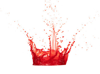 Red wine tomatoes Juice pouring and splash as crown water. Blood plasma Juice explode bubble splash...