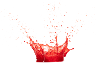 Red wine tomatoes Juice pouring and splash as crown water. Blood plasma Juice explode bubble splash in mid air. Red strawberry pomegranate liquid element water. White background isolated photography